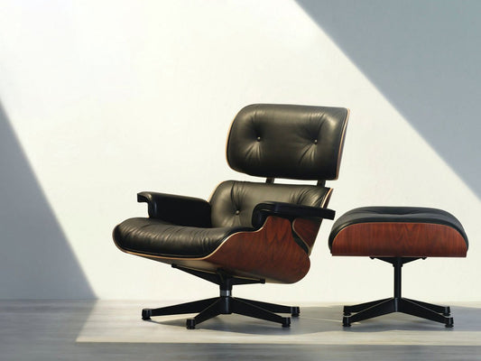 Eames Lounge Chair & Ottoman - Santos Palisander/Leather Premium Black 66